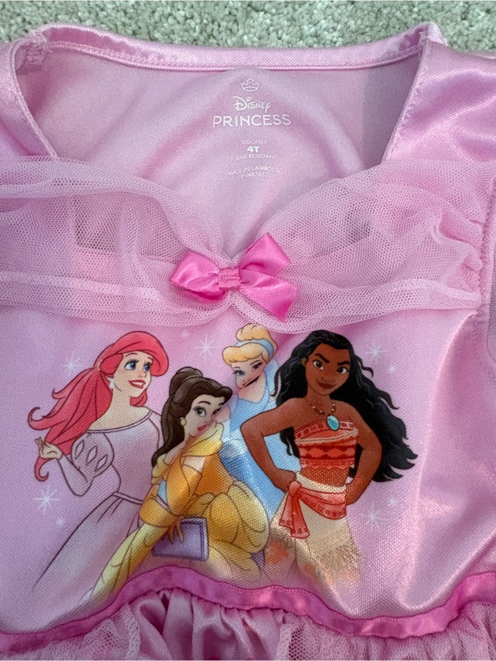 Disney Pink Princess Tulle Nightgown with Princess Graphics - Picture 2 of 2